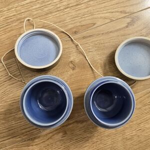 VINTAGE🍀Egg Coddlers. Pair of Irish WADE Porcelain Coddlers in Shamrock Pattern